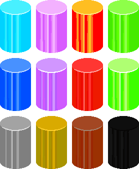 Cruxite Dowels in various colors.